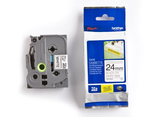 Fita brother tz-s251 super adesiva branco-preto 24mm x 8m , Brother , 46877 , 4977766692670